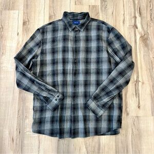 Apt. 9 Men's Black and Gray Plaid Shirt - Size XL - 100% Cotton
